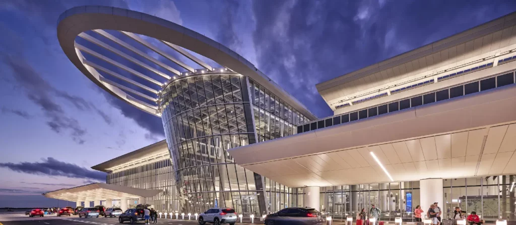 Passengers arriving on the first nonstop flight from Japan at Orlando International Airport