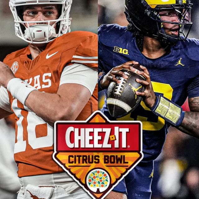 Citrus Bowl football game with luxury limo and black car transportation service Orlando